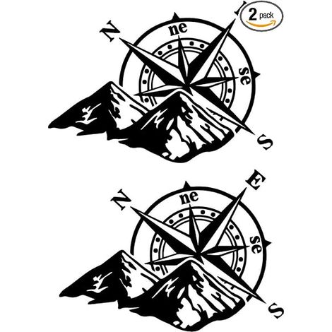 Car Compass, Vinyl Water Resistant Stickers for Car, Motorcycle, Wall, Bumper, Laptop, Luggage, Bikes (1/5)