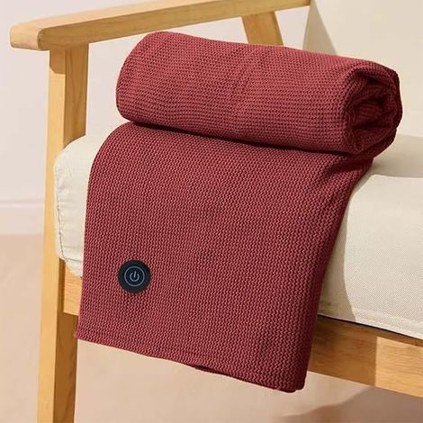 Coperta elettrica portatile da donna, senza fili, con 3 livelli di calore, ideale per casa, campeggio e viaggi, 150 x 80 cm (rossa) (1/5)