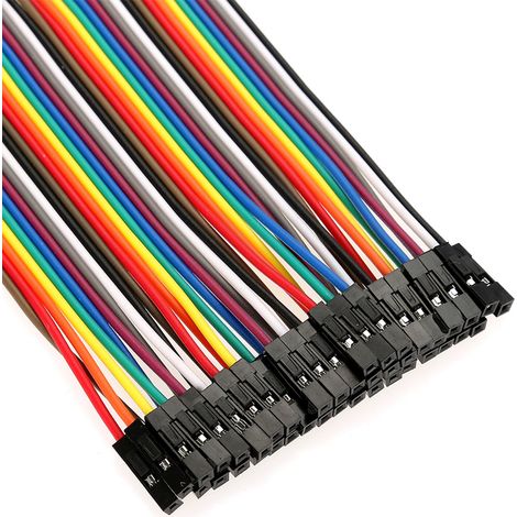 Stück mehrfarbige 11,5 cm lange, 40-polige Jumperkabel (Stecker/Buchse) für Steckplatinen (1/5)