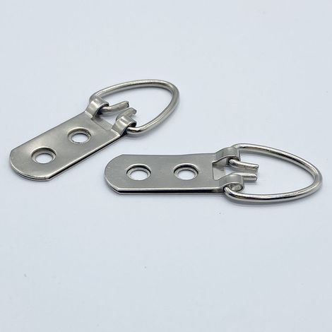 Accessoires de suspension pour cadres photo, crochets, plaques décoratives et anneaux de suspension argentés à deux trous, parfaits pour décorer le salon et la chambre. (1/5)
