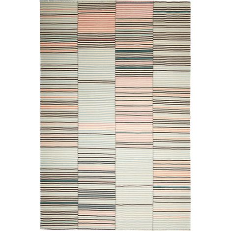 Authentique tapis d'Orient kilim fait main 200x305 orange et bleu (1/5)