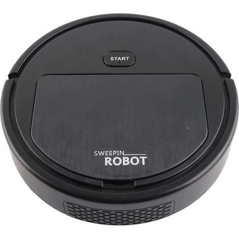 Aspirateur robot 3 en 1 rechargeable, silencieux et intelligent, pour cheveux, poussière et débris, noir (1/4)