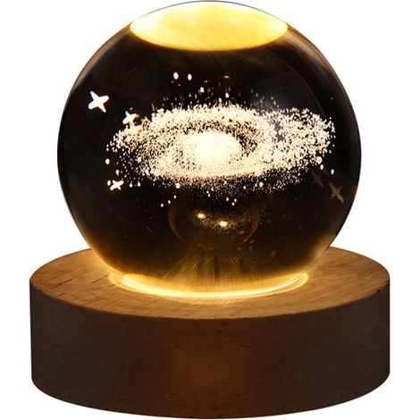 Lampe boule de cristal lumineuse à ciel étoilé, lampe d'ambiance à projection, cadeaux originaux, objets décoratifs, cadeaux insolites et originaux (1/2)