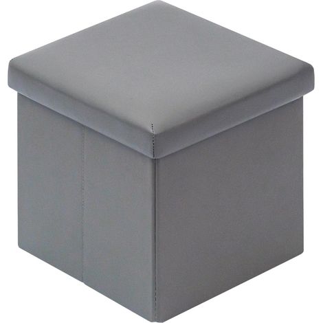 Coffre a Jouets Poufs et Repose Pieds Chevet de Lit Meuble Salon Volume de 20 L Rangement Jouet Enfant Limite de Poids 150kg (Gris-1) (1/5)