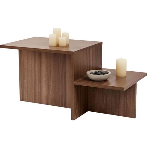 Wohnzimmertisch Lomagna, rechteckig, Platte aus Holzwerkstoff, Braun, 80x40x40h cm Nussbraun