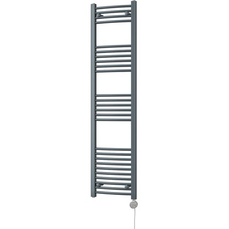 Zennor - Anthracite Electric Towel Rail H1600mm x W400mm Curved 500w Thermostatic (1/3)