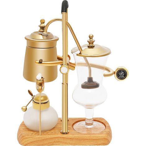 Caffettiera a sifone, design elegante, funzionamento manuale, oro (1/2)