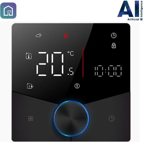 Termostato Smart WiFi Beca BHT-009GCLW-AI con Intelligenza Artificiale Nero (1/5)