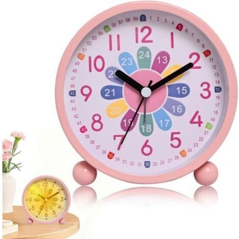 Reloj infantil, despertador educativo día/noche - Para aprender la hora - Despertador educativo con luz, para habitaciones infantiles, recordatorios de aprendizaje (Color/A) (1/5)