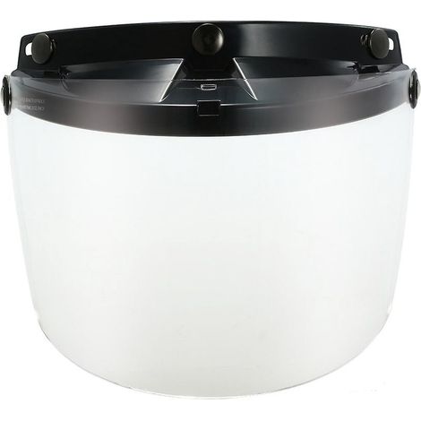 Écran pare-soleil rabattable à 3 déclics universel pour casque moto rétro ouvert (1/5)