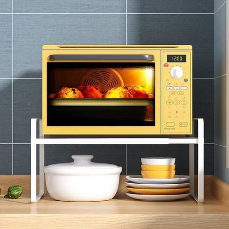 Etagère de cuisine pour micro-ondes et four de rangement - Blanc