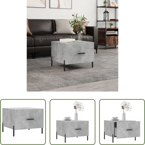 Table basse gris béton - Table basse gris béton 50x50x40 cm bois d'ingénierie (1/5)