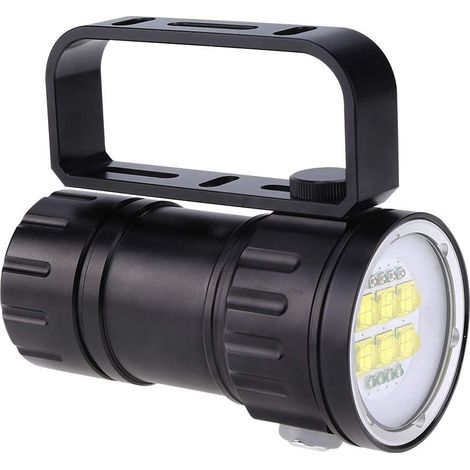 Torcia a LED pieghevole – 28800 lumen – impermeabile fino a 80 m – funzione di riempimento foto – con supporto – rosso/blu