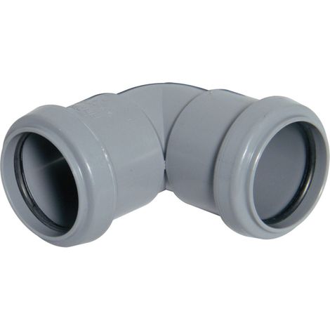 FloPlast 32mm Grey Push Fit 90° Waste Knuckle Connector (1/2)