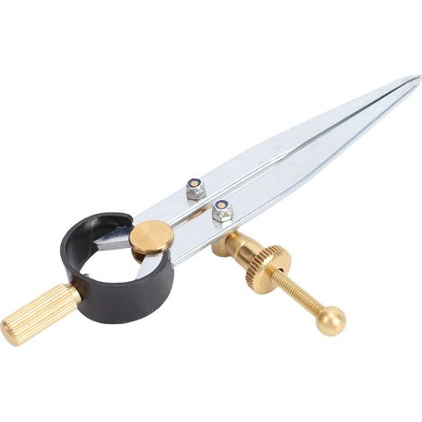 Compas à pointe sèche ressort réglable bloquable 4in laiton acier cuir traçage bois métal géométrie compass marqueur pour travail du cuir (1/5)