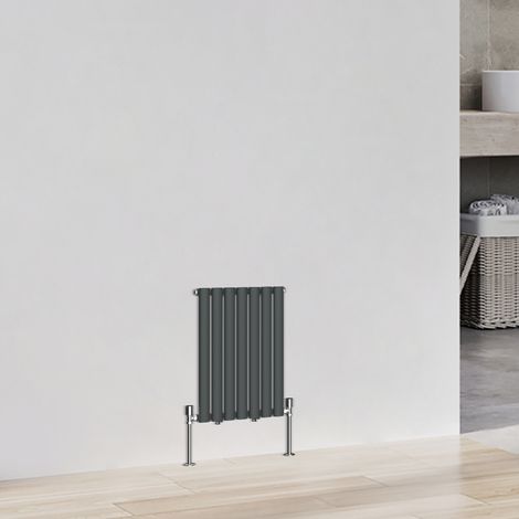 Horizontal Designer Oval Column Central Heating Radiator Heater Single 600x413mm Anthracite (1/5)