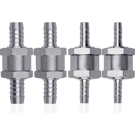4 Pcs Clapet Anti-retour Gasoil en Alliage d'aluminium, 6/8/10/12mm Clapet de Carburant avec Flèche pour Essence Diesel Voiture Bateau Moto (1/4)