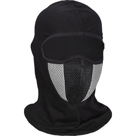 Atmungsaktive Motorrad-Sturmhaube, Vollgesichtsmaske, Motorradhelm, Halsmaske, Motorradzubehör – grau