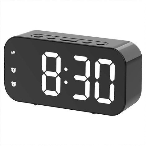 Réveil numérique à luminosité réglable pour la chambre, noir (1/5)