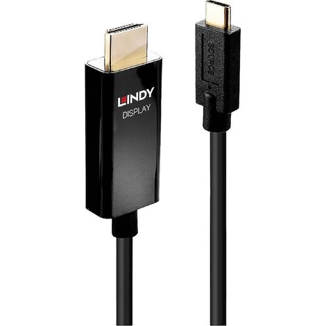 Câble de raccordement LINDY USB-C® mâle, Fiche mâle HDMI-A 1.00 m noir 43291 4K UHD Câble HDMI S218622 (1/4)