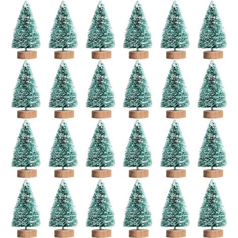 24 Pièces Mini Sapin de Noël, Arbres Miniature Petit Sapin de Noel Artificiel Table pour Decoration Interieur Maison (1/5)