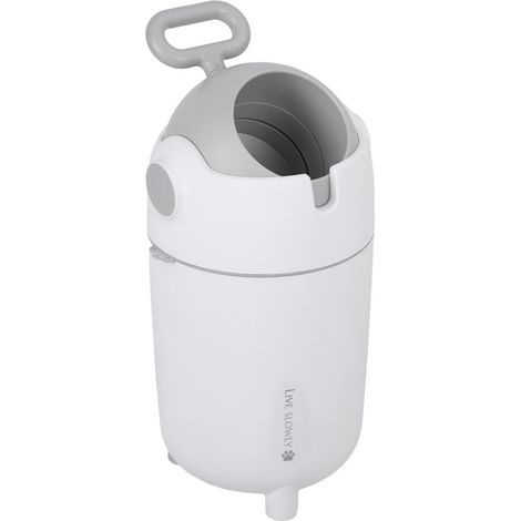 FLASIDU seau à couches de 12 litres, Conception de cloisons, Motifs de dessins animés, matière plastique, 25×26×59cm, Blanc (1/5)