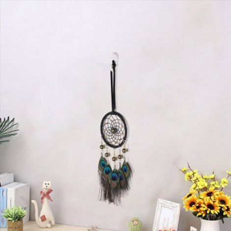 5X Mini Dream Catcher Voiture Pendentif Carillons Éoliens Décoration de Plumes Décor à et Décoration Murale (1/5)