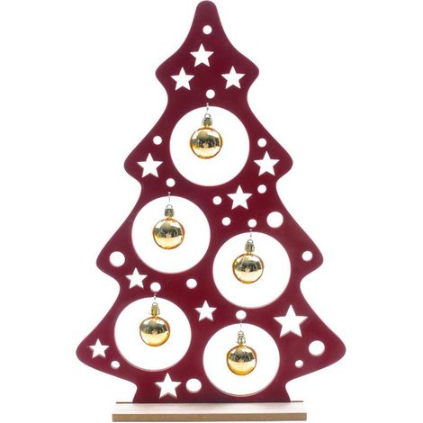 Albero decorativo di natale in legno per decorazioni natalizie h 45 cm