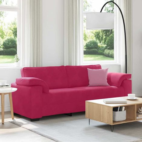 vidaXL Canapé 3 places rouge bordeaux 220 x 77 x 82 cm velours (1/5)