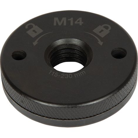 M14 Écrou à serrage rapide pour meuleuse d'angle avec raccord M14, pour disques de séparation avec système de verrouillage rapide Ø 115/125 mm Noir (1/3)