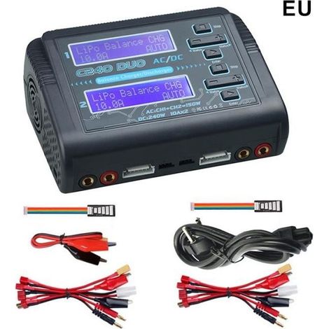 C240 Chargeur LiPo, Déchargeur Double Chargeur AC 150W DC 240W 10A pour Batterie Intelligente LiPo Li-ION Life NiCd NiMH LiHV PB (1/3)