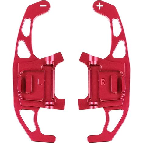 BRAVIX Lot de 2 palettes de changement de vitesse en alliage d'aluminium pour VW Golf GTI R R-line GTD GTE MK7 7 Polo GTI 2014-2019 (rouge)