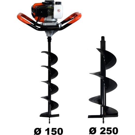 Trivella a scoppio 52 cm3, 3 CV con 2 punte (150 e 250 mm)