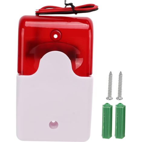Sirène Stroboscopique Filaire, Alarme Lumineuse Sonore, Dispositif D'avertissement de sécurité - Isolation, Résistant aux Chocs, Lumière Flash Rouge, Buzzer à Décibel élevé (220V) (1/5)