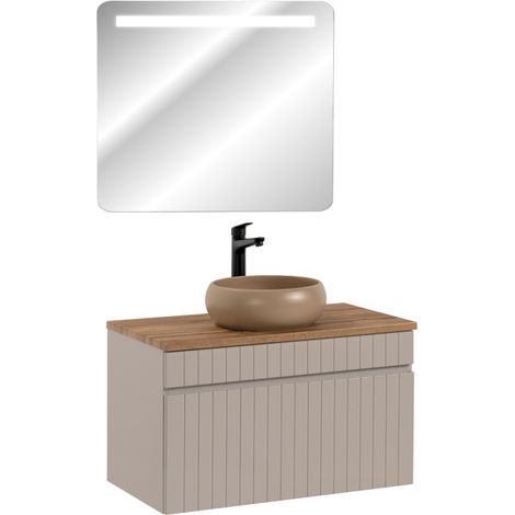 Meuble vasque à poser + miroir LED - 80 cm - Emblematic Cashmere - Livraison gratuite (1/5)