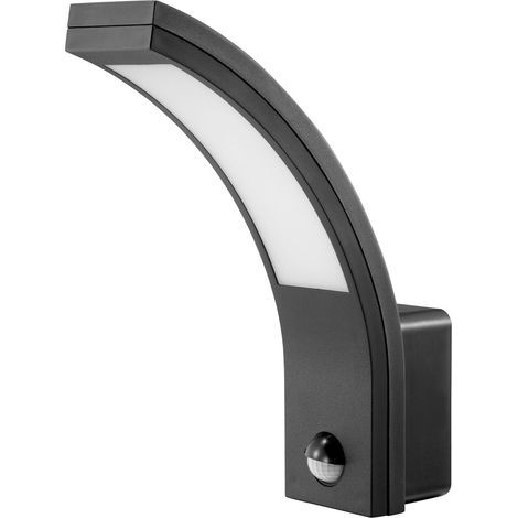 Luminaire de façade LED "EL HOME" ML-20B7 avec détecteur de mouvement 140° PIR, 15W, 1000lm, capteur crépusculaire, IP54 - pour extérieur, applique murale, éclairage extérieur - noir (1/5)