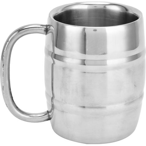 300 ml doppelwandiger, isolierter Bierkrug aus Edelstahl 304 mit Henkel für die Hausbar (1/5)