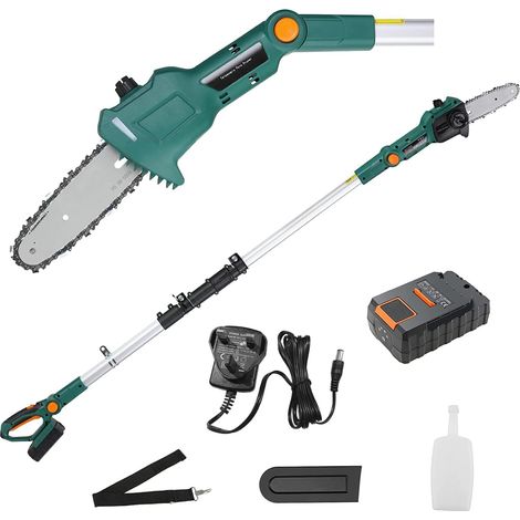 Cordless Pole Pruner, 20 V Li-Ion Battery Telescopic Pole Saw, Electric Telescopic Pruner, with 2.5 Ah Battery/Charger, 200 mm Blade Length, 5m/s Chain Speed (1/5)