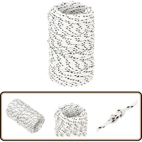 Corde de bateau tressé Blanc 2 mmx50 m Polyester - Corde Marine - Corde Polyester - Corde Tressée - Ligne De Gréement - Écoute De Voile
