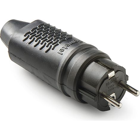Famatel - Spina in gomma IP44  TT  16A  250V  Nero (1/4)