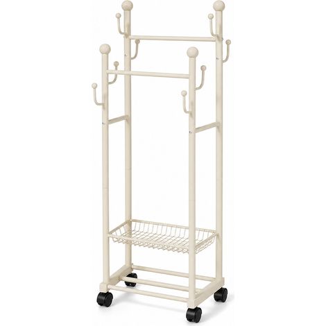 Porte Manteau Mobile Multifonction pour Chambre Salon Blanc 60 cm (1/5)