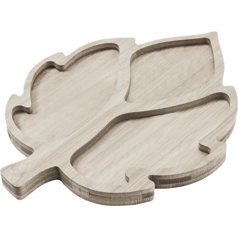 Plateau de Service en Bois Plat Snack Fête Forme Feuille Planches En Bois Pour Snacks Et Fromages Halloween, automne, fêtes, apéritifs et fruits (1/5)