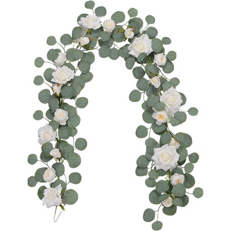 Guirlande En Feuilles D'eucalyptus - Fausse Plante Décorative Pour Mariage Et Intérieur - 2 Mètres - 1 Pièce (1/5)