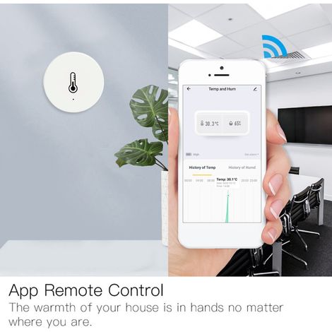 Sensore di temperatura e umidità ZigBee con funzione di allarme. Controllo tramite app. Monitor per interni. Contatore intelligente. Mini igrometro per casa, ufficio, magazzino (da utilizzare con il g (1/5)