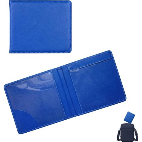Disabled Badge Holder Wallet, Soft PU Leather Protective Cover for Car, Scratch Resistant & Hologram Safe, Discreet Design UK Disability Parking Permit Display Size 14.5x17.5cm Blue