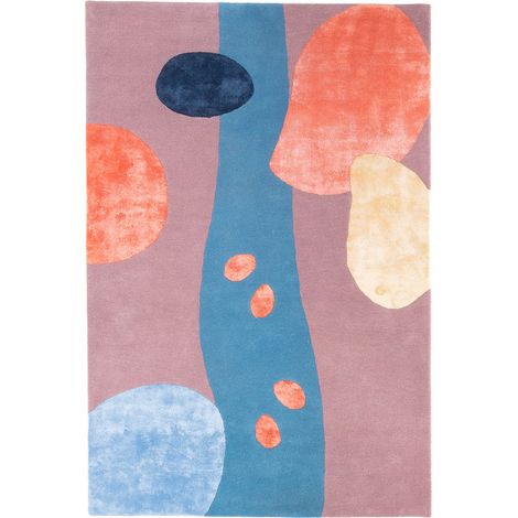 Tapis en laine Bouquet - Tapis en laine  - 290x190cm, Rectangular - 90% Laine vierge, 10% Viscose - Tufté main - Violet clair