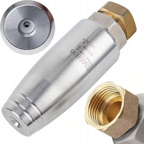 Ugello Rotante TurboSteel 030-M18 INOX – 350 Bar, Acciaio Inox, Filettatura M18 Compatibile con Idropulitrice Kärcher HD HDS (1/5)