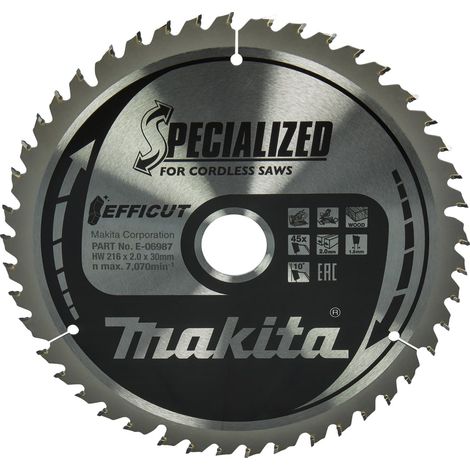 MAKITA E-06987 Efficut TCT for wood 216mm x 30mm x 45T