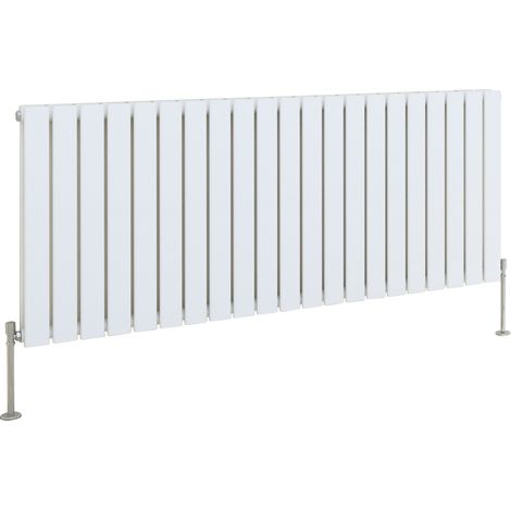 White Radiator Flat Panel Central Heating Rads with Angle Square Valve Horizontal Double 600x1428mm