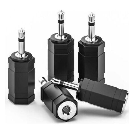 Adaptateurs mono vers stéréo 3,5 mm, lot de 5 fiches males mono 1/8" vers prise jack femelle stéréo TRS 1/8" pour casque, radio (1/4)
